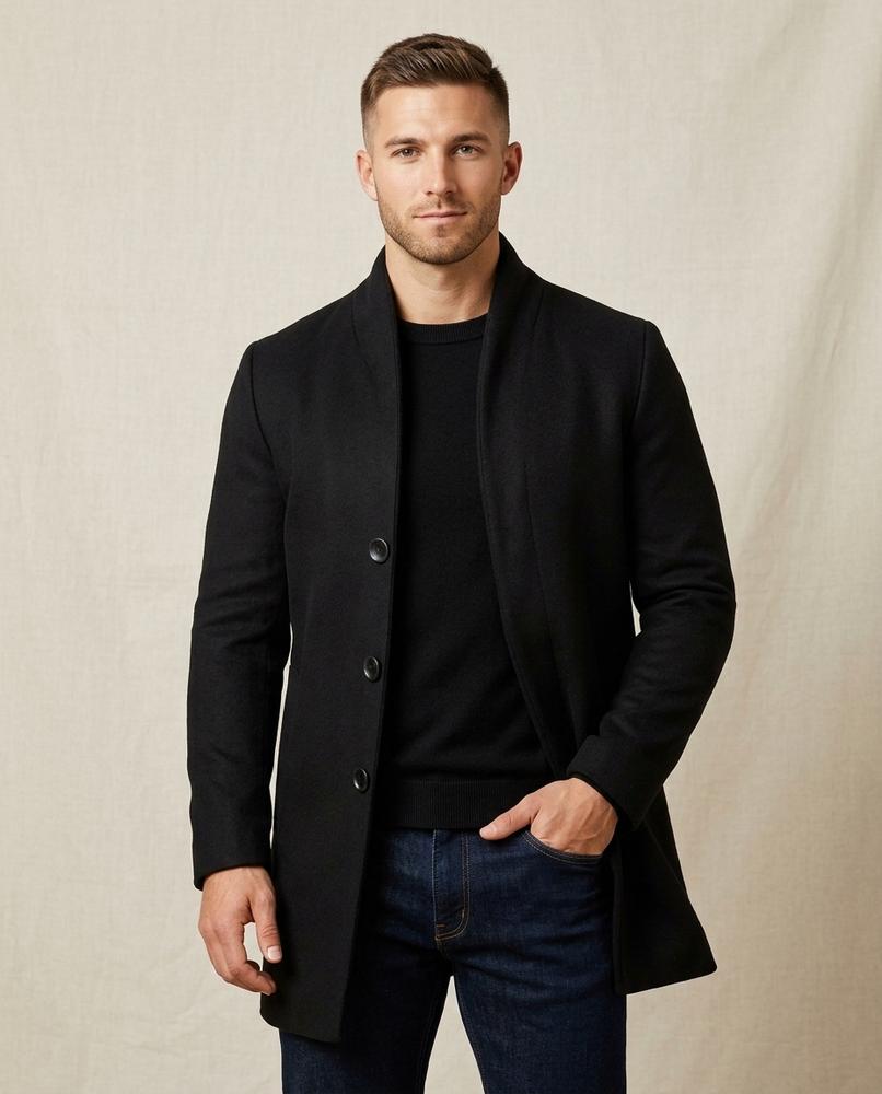 Lands Fashion - Dazan | Single-Breasted Stand-Collar Coat Men