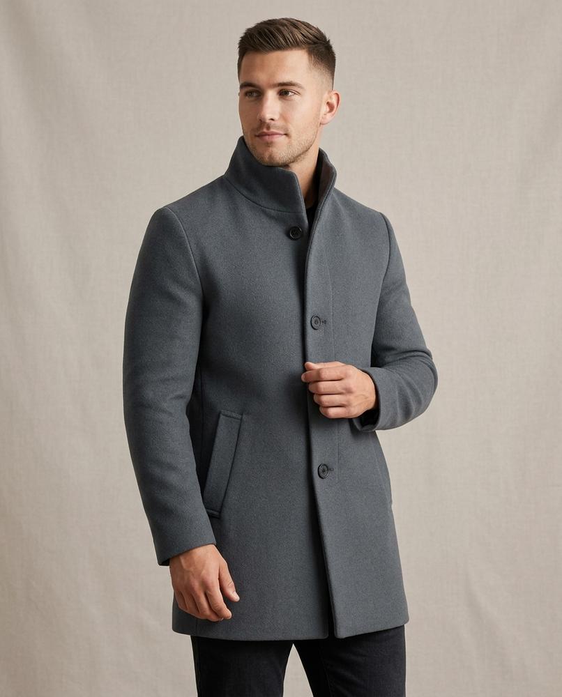 Lands Fashion - Dazan | Single-Breasted Stand-Collar Coat Men