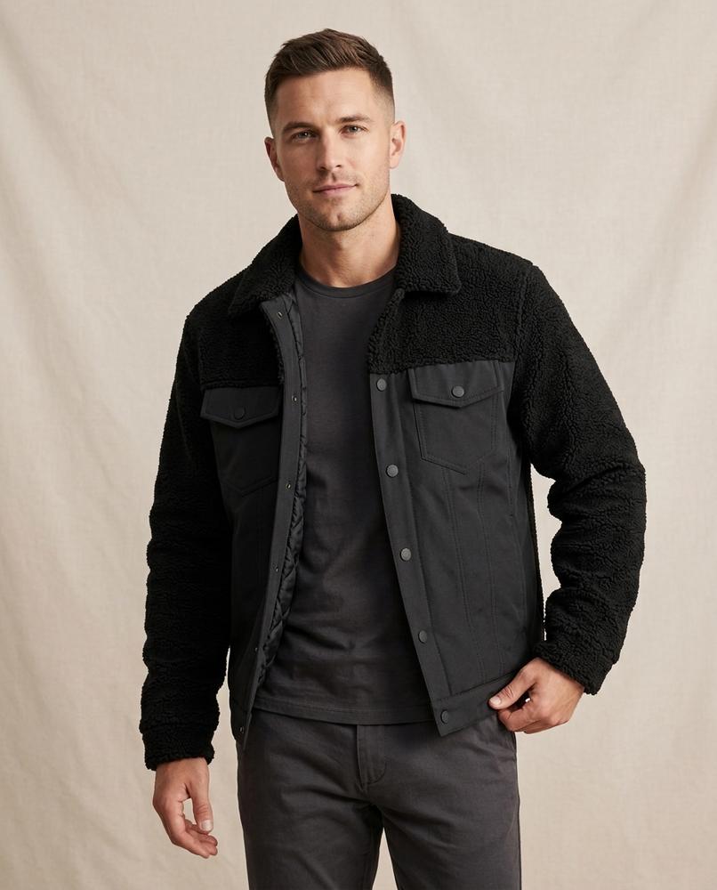 Lands Fashion - Zelan | Lined Sherpa-Trimmed Jacket Men