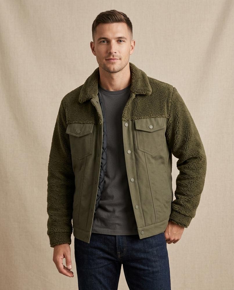 Lands Fashion - Zelan | Lined Sherpa-Trimmed Jacket Men