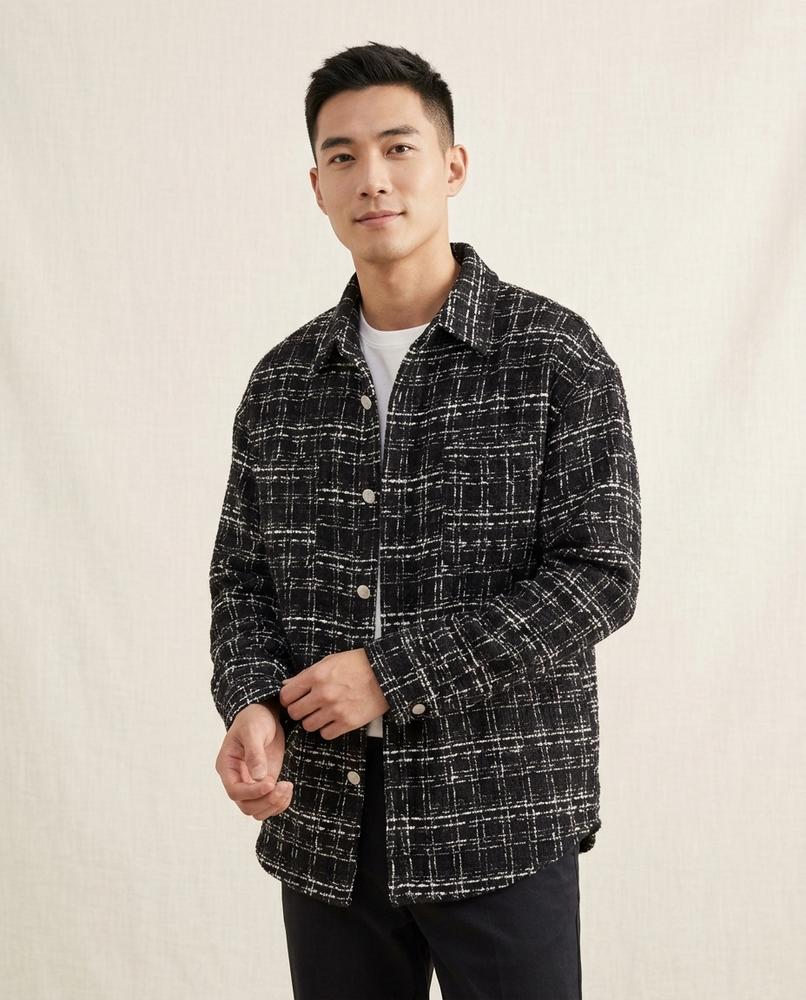 Lands Fashion - Miram | Plaid Textured Jacket Men