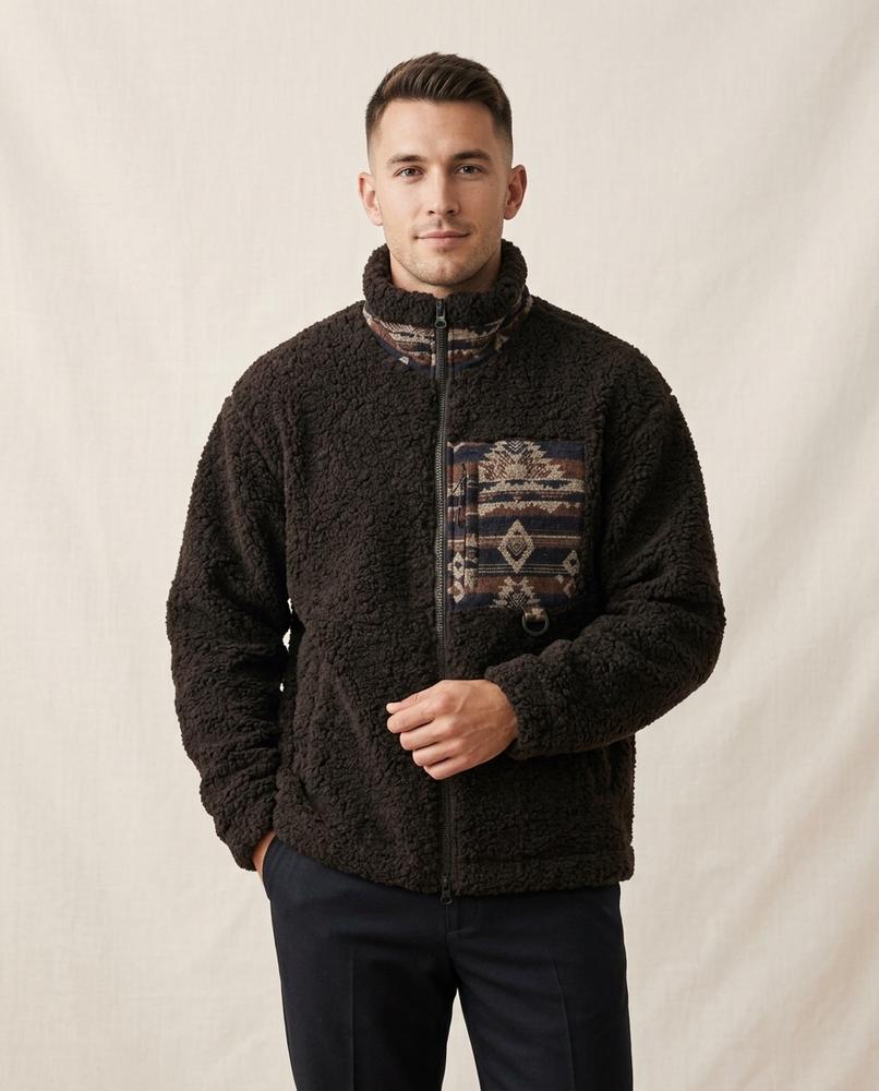 Lands Fashion - Rinal | Sherpa Zip-Up Jacket Men
