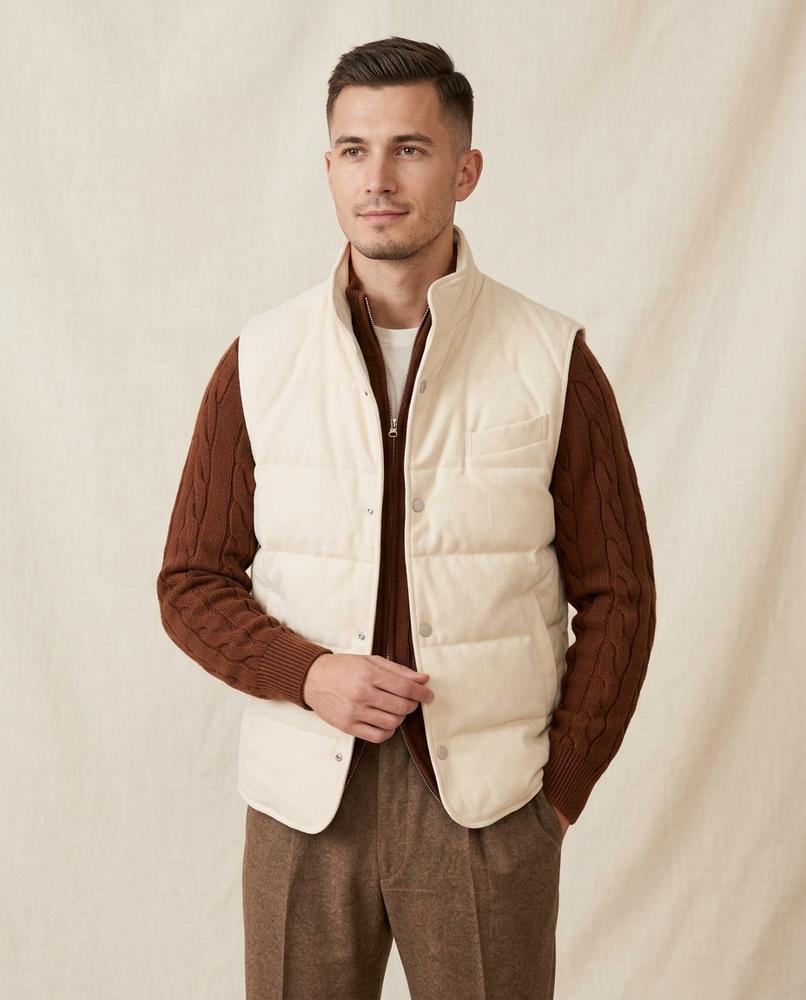 Lands Fashion - Vasan | Quilted Corduroy Vest Men