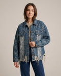 Lands Fashion - Leral | Oversized Distressed Denim Jacket Women