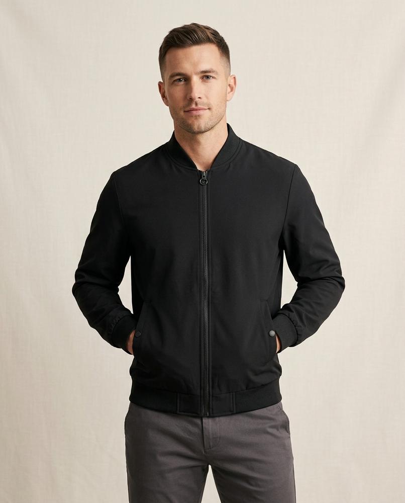 Lands Fashion - Rimin | Zip-Up Ribbed-Trim Jacket Men
