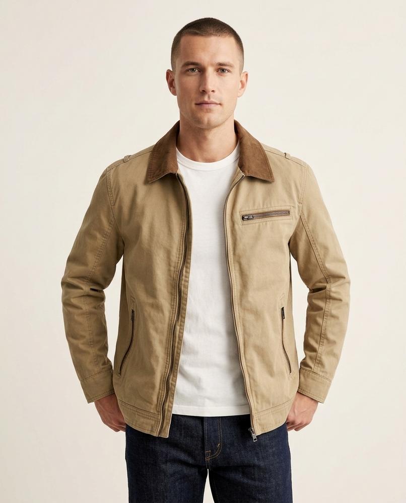 Lands Fashion - Zesel | Zip-Up Contrast Collar Jacket Men