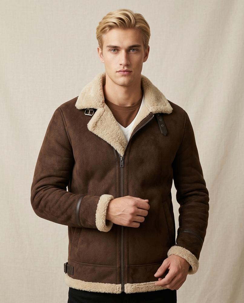 Lands Fashion - Casin | Sherpa-Lined Asymmetrical Jacket Men