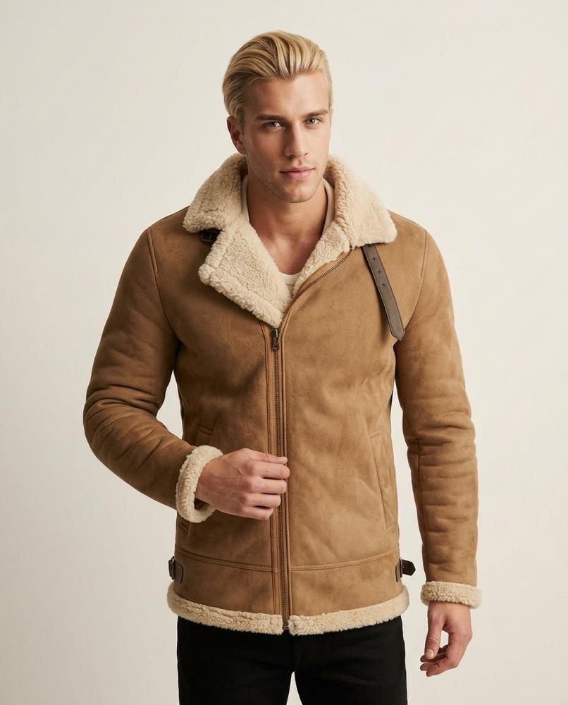 Lands Fashion - Casin | Sherpa-Lined Asymmetrical Jacket Men