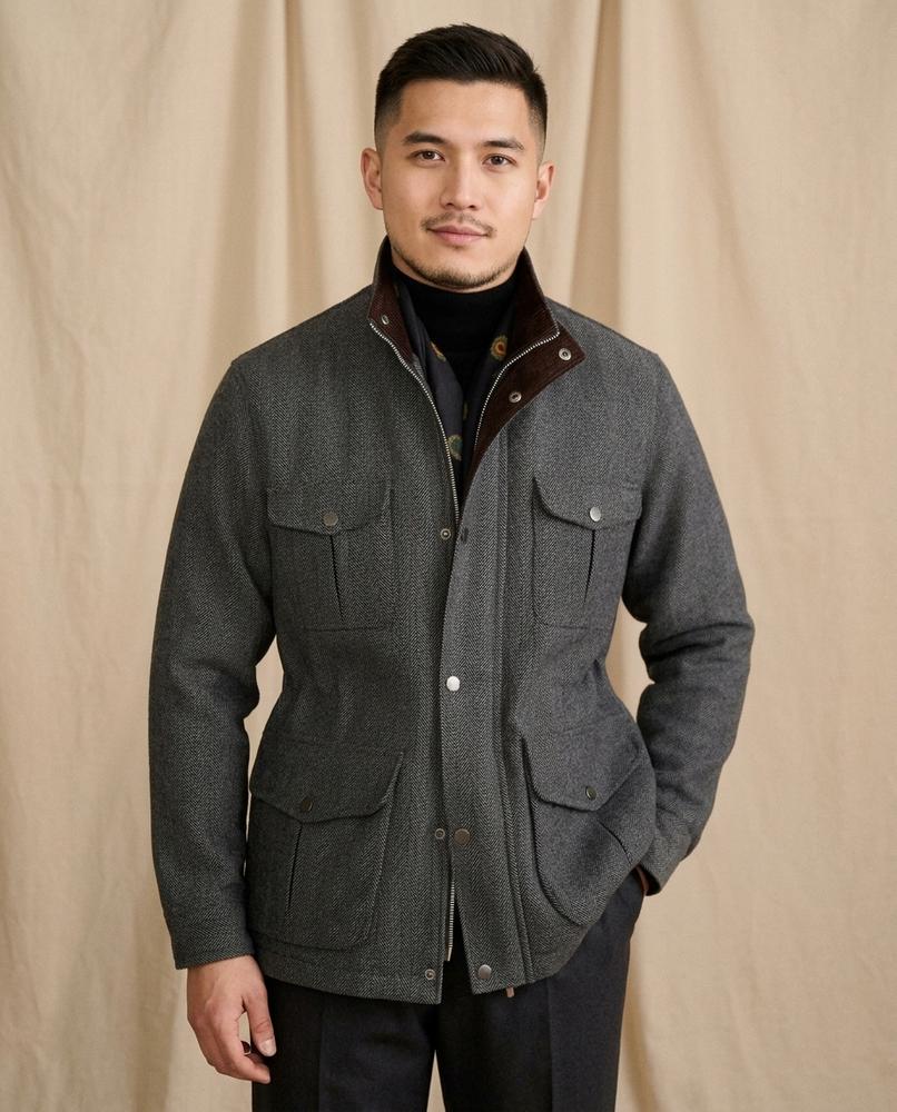 Lands Fashion - Dalar | Herringbone Lined Jacket Men