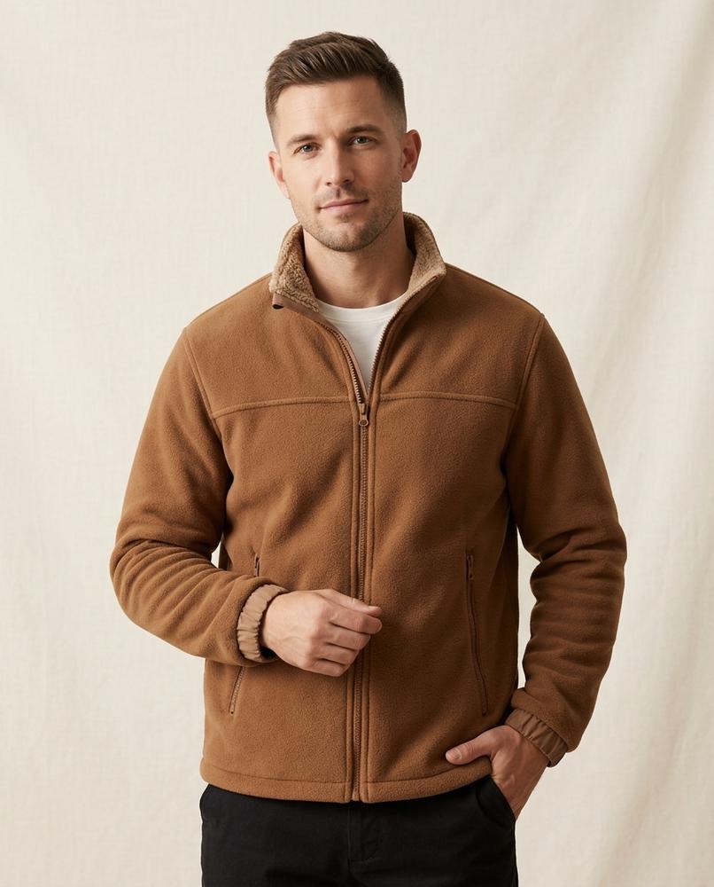 Lands Fashion - Zedan | Sherpa-Lined Zip-Up Jacket Men