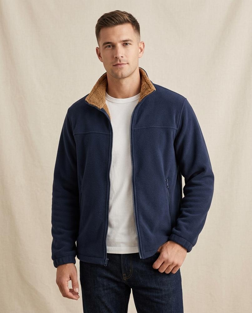 Lands Fashion - Zedan | Sherpa-Lined Zip-Up Jacket Men