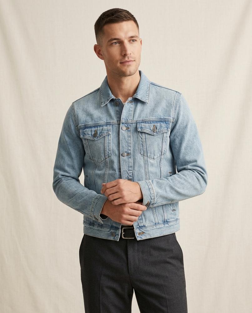 Lands Fashion - Kenor | Washed Button-Front Denim Jacket Men
