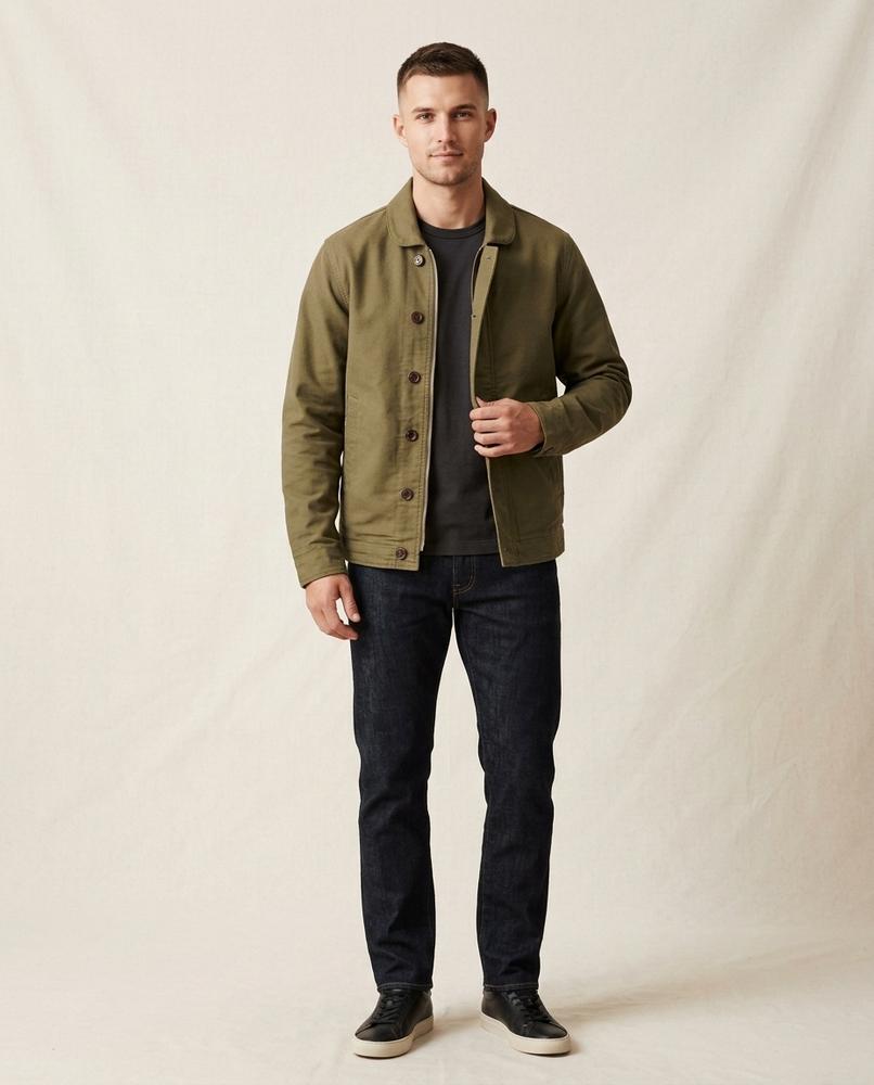 Lands Fashion - Lazan | Button-Front Collared Jacket Men