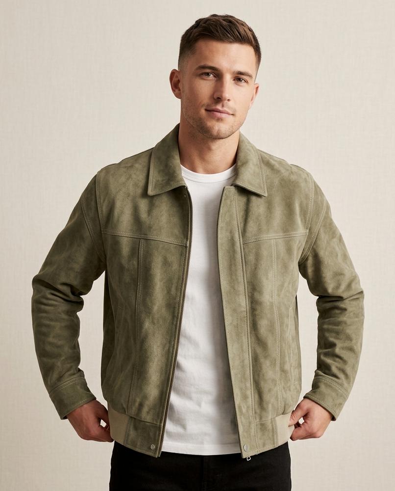 Lands Fashion - Lylom | Suede-Effect Zip-Front Jacket Men