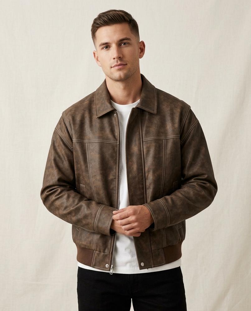 Lands Fashion - Lylom | Suede-Effect Zip-Front Jacket Men