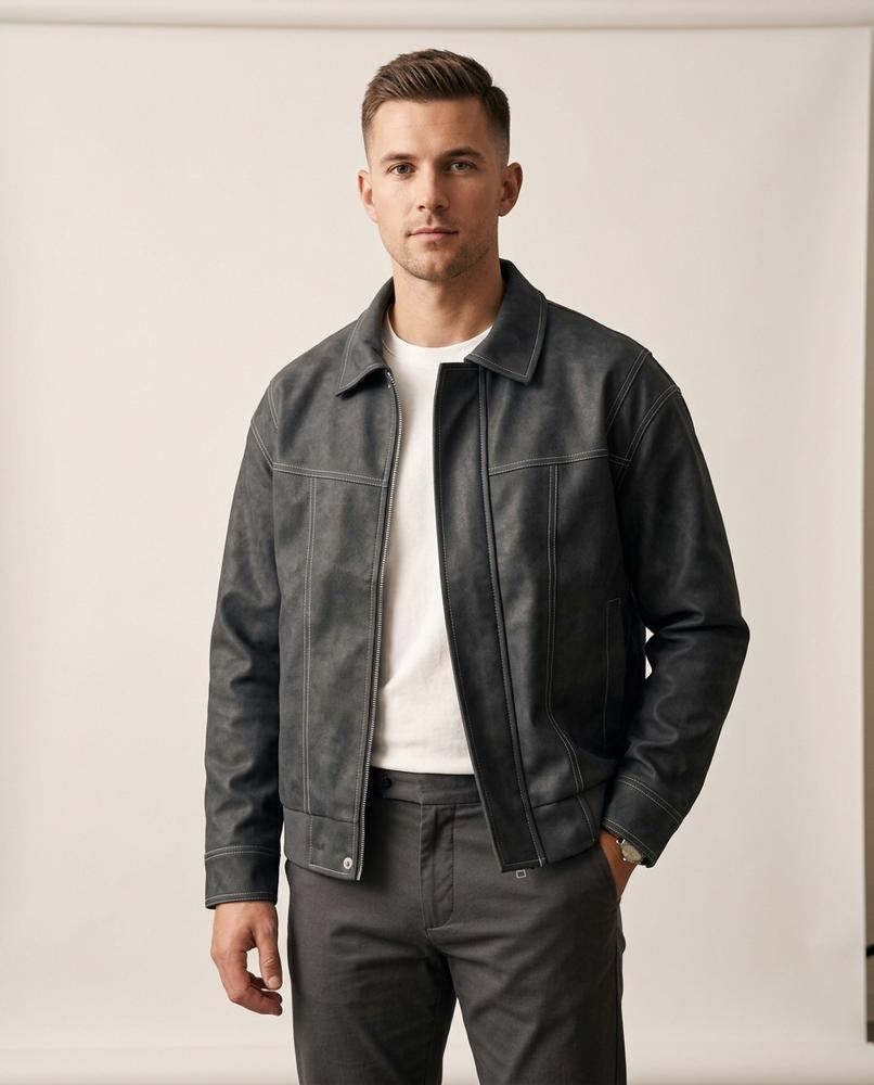Lands Fashion - Lylom | Suede-Effect Zip-Front Jacket Men