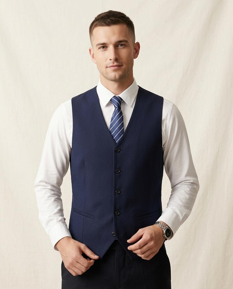 Lands Fashion - Lytal | Single-Breasted Slim-Fit Vest Men