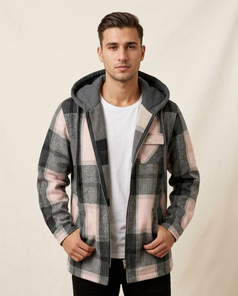 Lands Fashion - Lover | Plaid Hooded Jacket Men