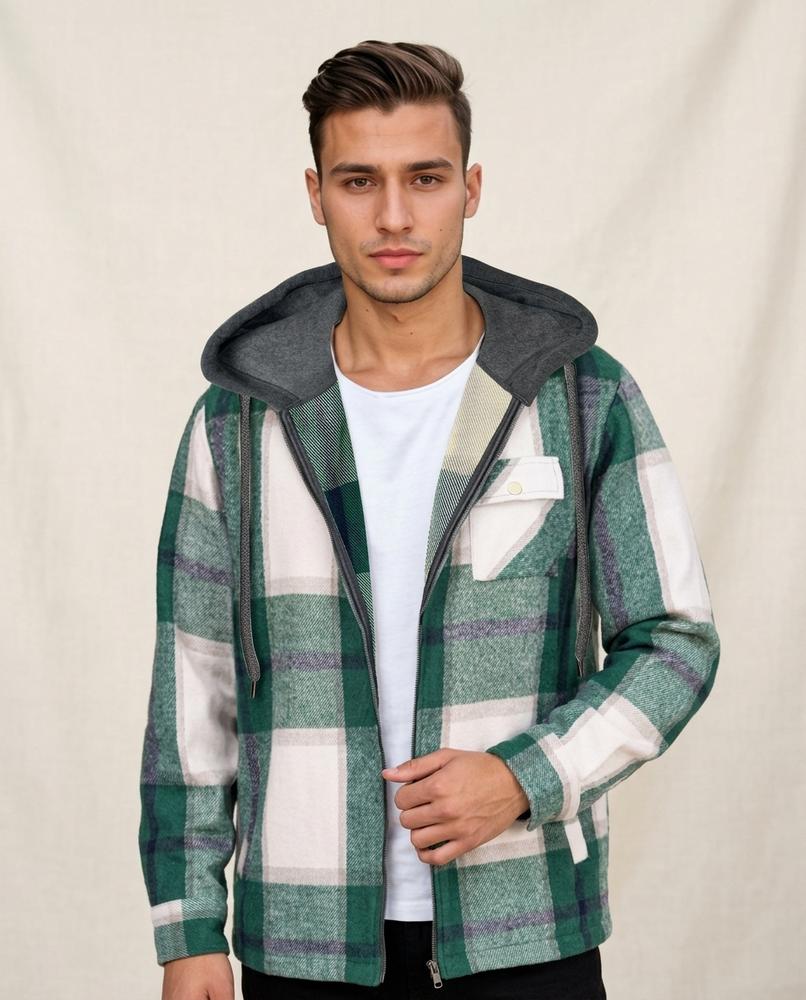 Lands Fashion - Lover | Plaid Hooded Jacket Men