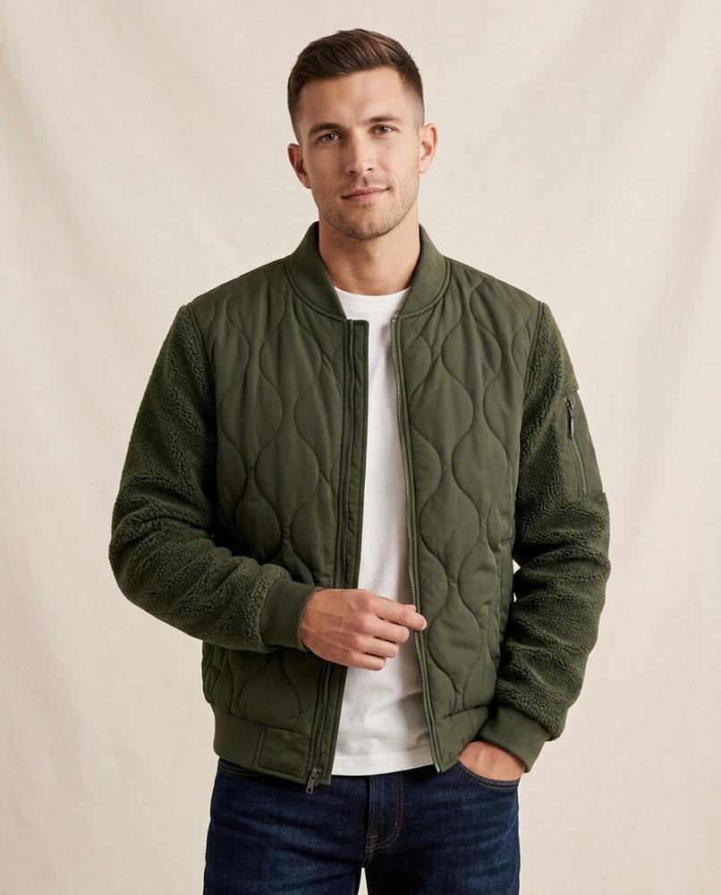 Lands Fashion - Comer | Quilted Mixed-Media Jacket Men