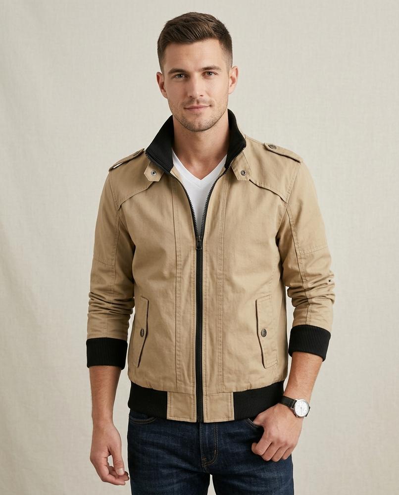 Lands Fashion - Vetir | Zip-Up Stand-Collar Jacket Men