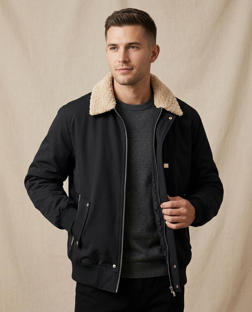 Lands Fashion - Vasil | Sherpa-Collar Padded Jacket Men