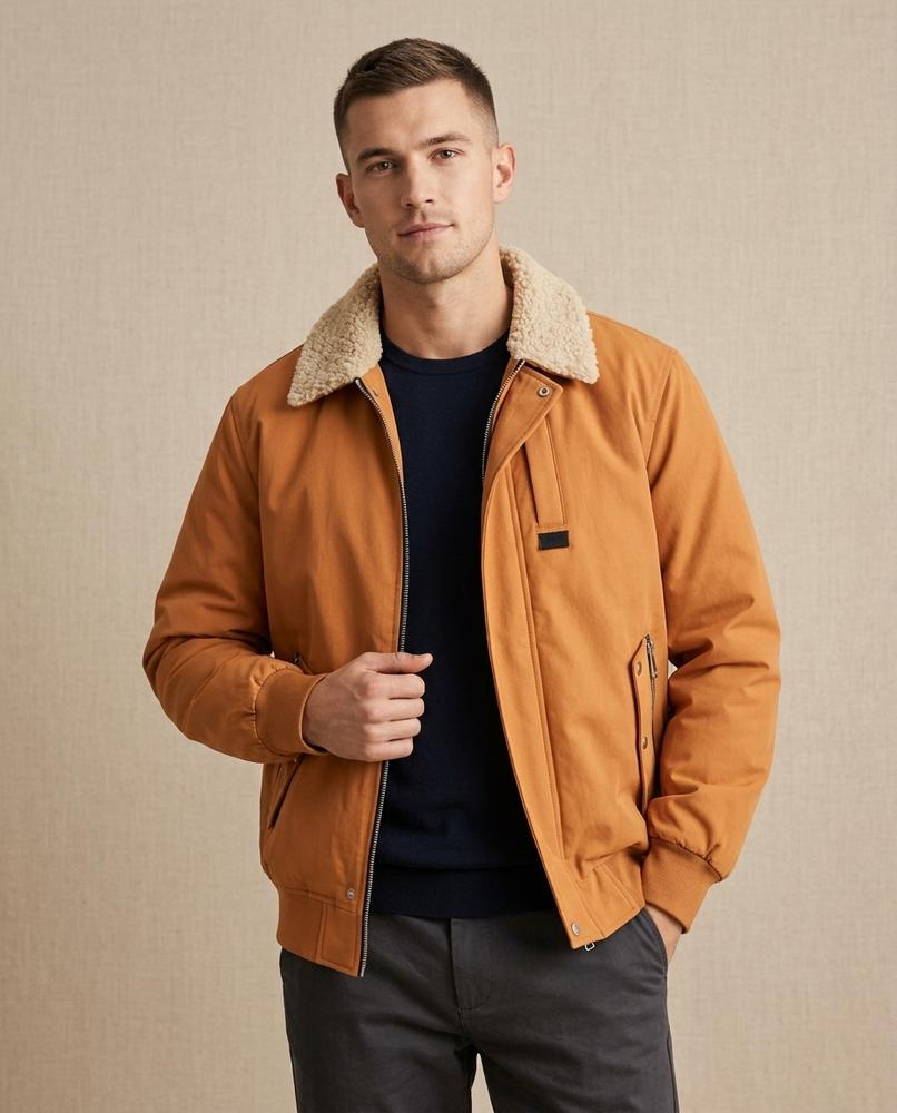 Lands Fashion - Vasil | Sherpa-Collar Padded Jacket Men
