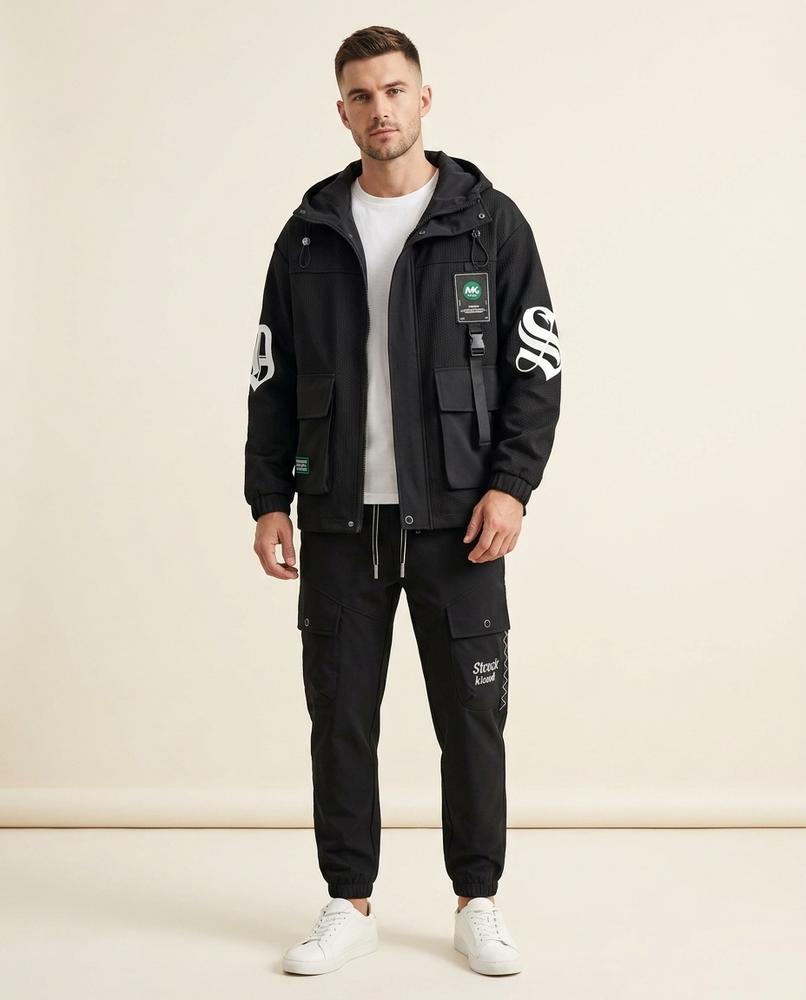 Lands Fashion - Visol | Hooded Textured Suit Men