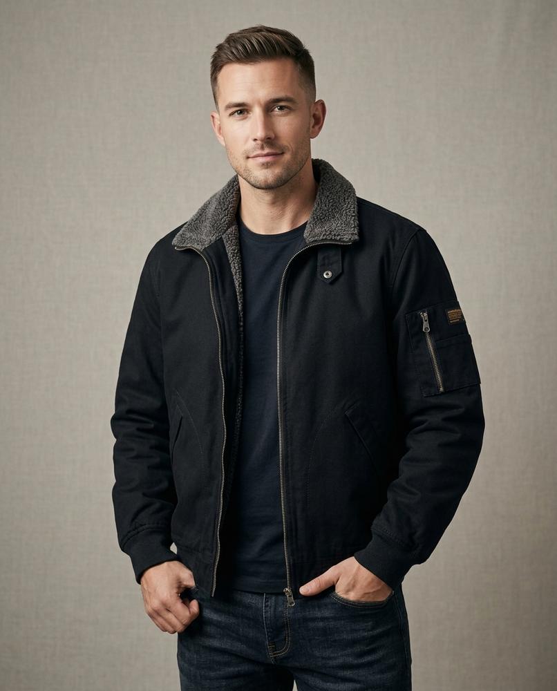 Lands Fashion - Casel | Fleece-Lined Sherpa Collar Jacket Men