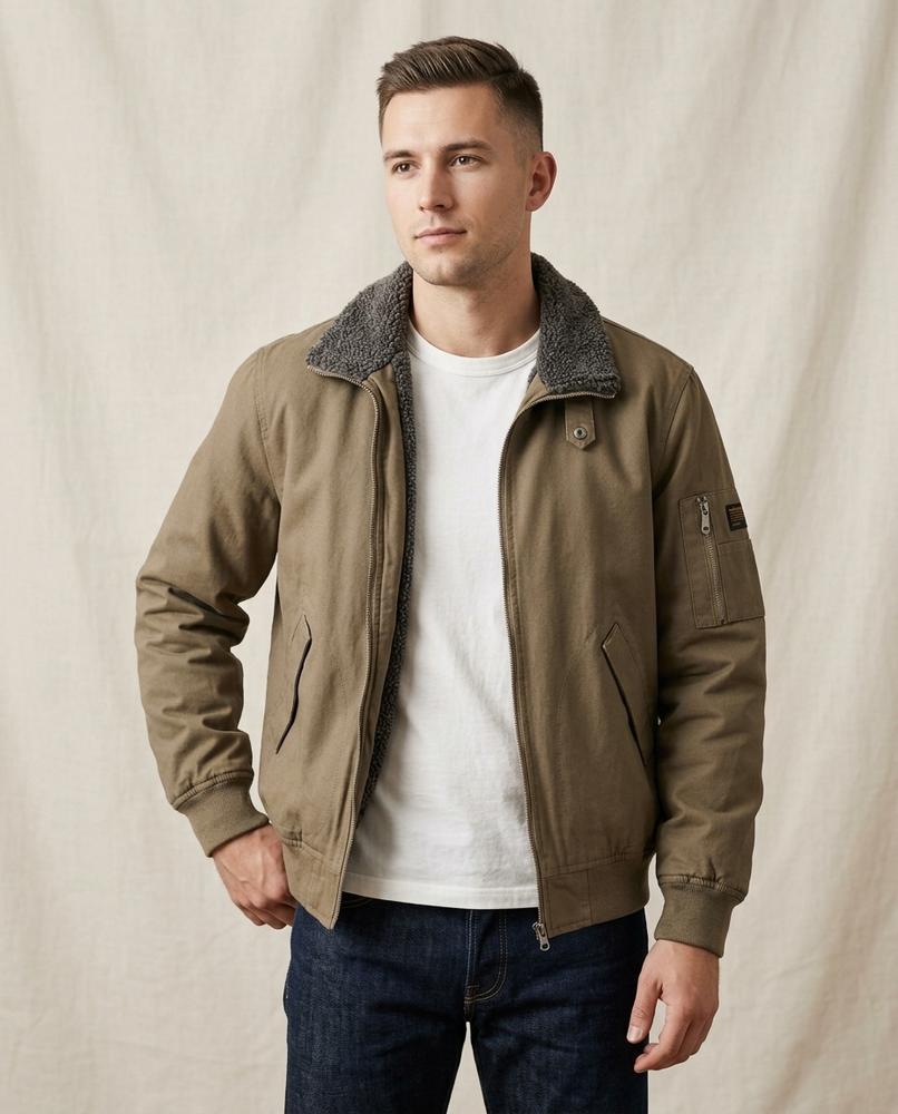 Lands Fashion - Casel | Fleece-Lined Sherpa Collar Jacket Men
