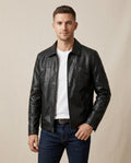 Lands Fashion - Viser | Leather Collared Jacket Men
