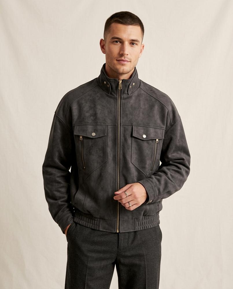 Lands Fashion - Lanav | Suede-Effect Zip-Up Jacket Men