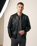 Lands Fashion - Cosil | Zip-Up Slim Fit Leather Jacket Men