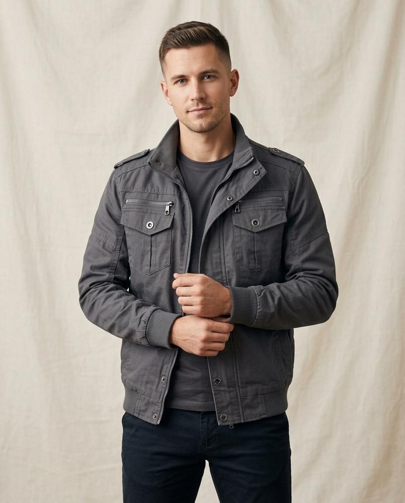 Lands Fashion - Veken | Multi-Pocket Zip-Up Jacket Men