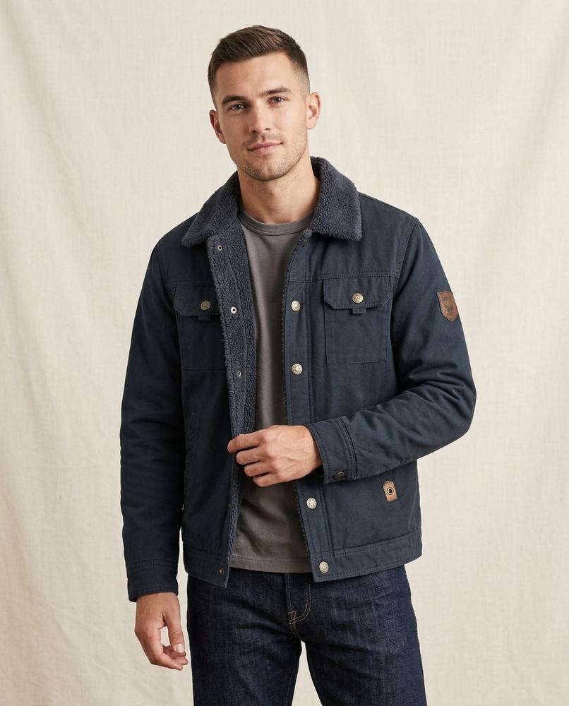 Lands Fashion - Vadar | Sherpa-Lined Buttoned Jacket Men