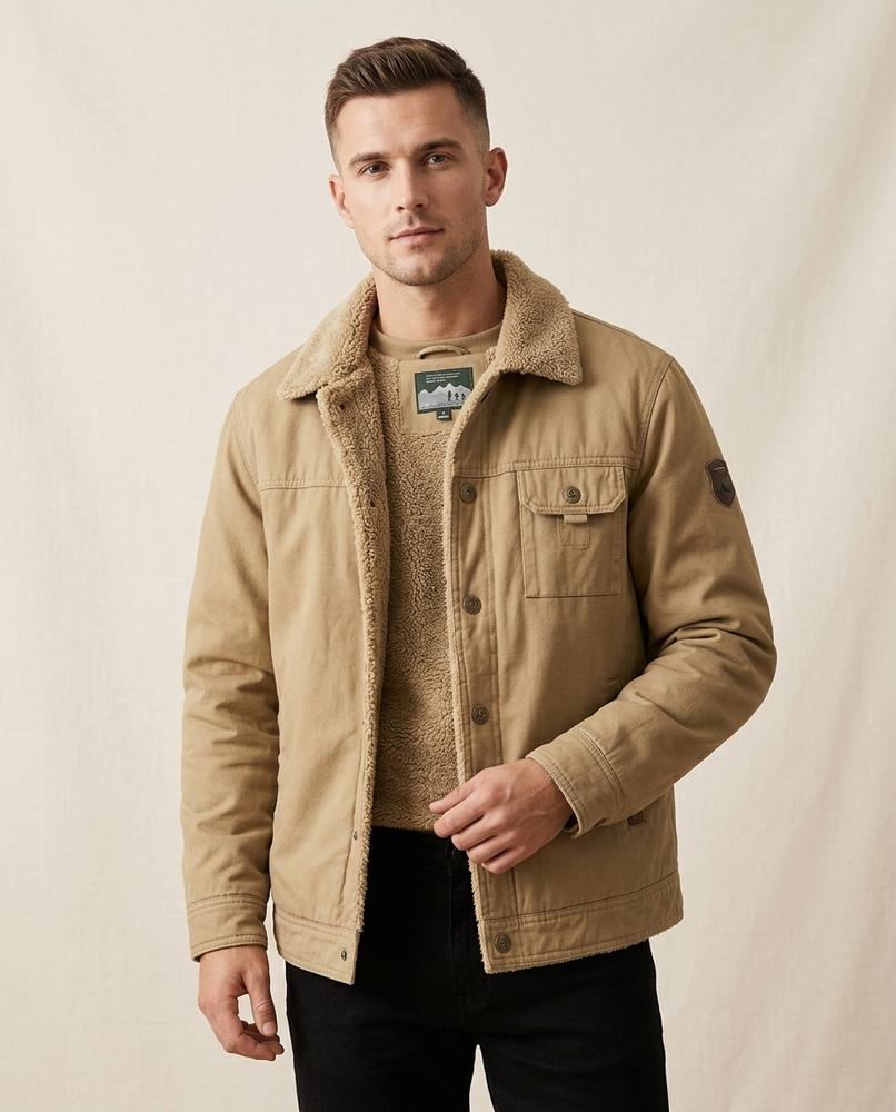 Lands Fashion - Vadar | Sherpa-Lined Buttoned Jacket Men