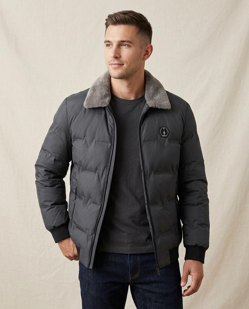 Lands Fashion - Nolom | Padded Faux-Fur Collar Jacket Men