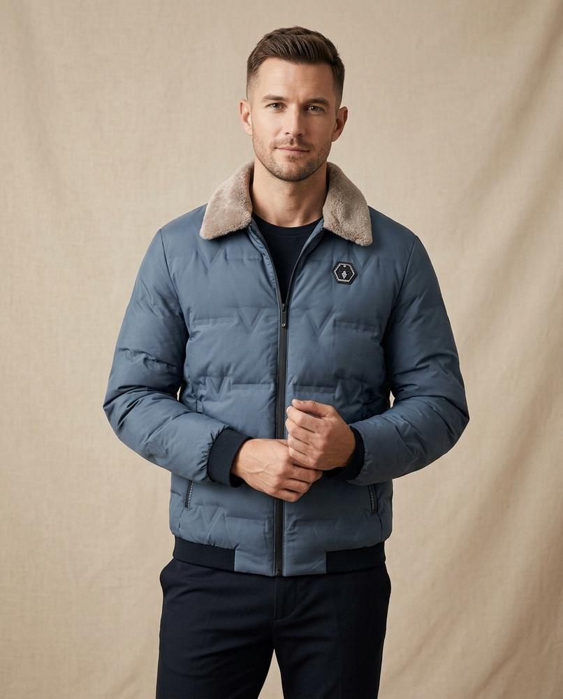 Lands Fashion - Nolom | Padded Faux-Fur Collar Jacket Men
