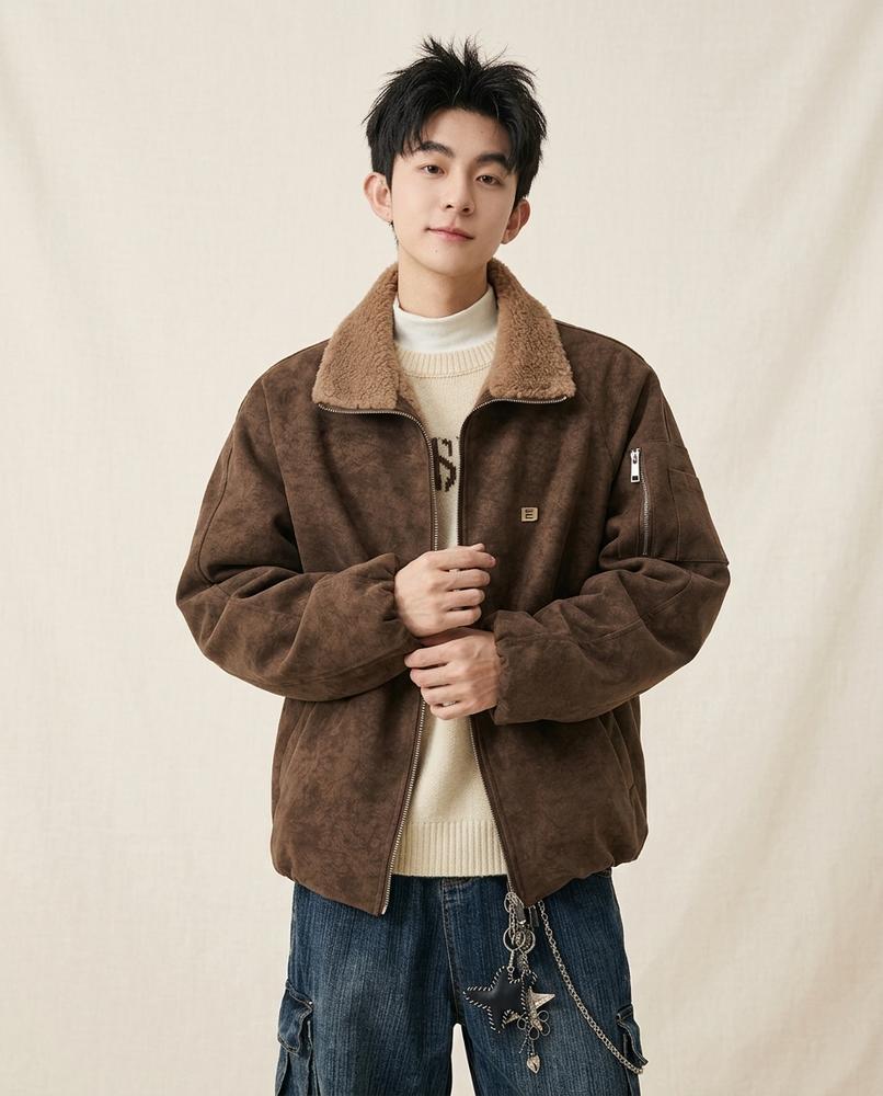 Lands Fashion - Kezan | Sherpa Collar Textured Jacket Men