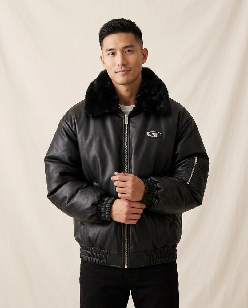 Lands Fashion - Varev | Padded Faux-Fur Collar Jacket Men