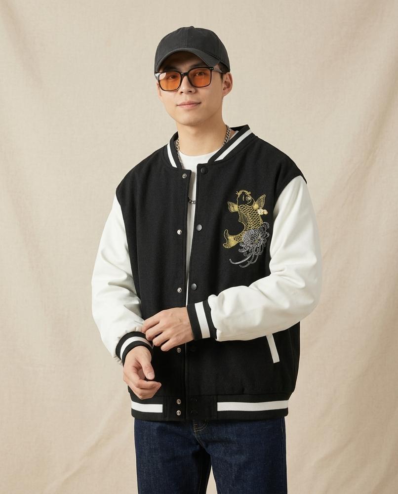 Lands Fashion - Lozan | Embroidered Two-Tone Jacket Men