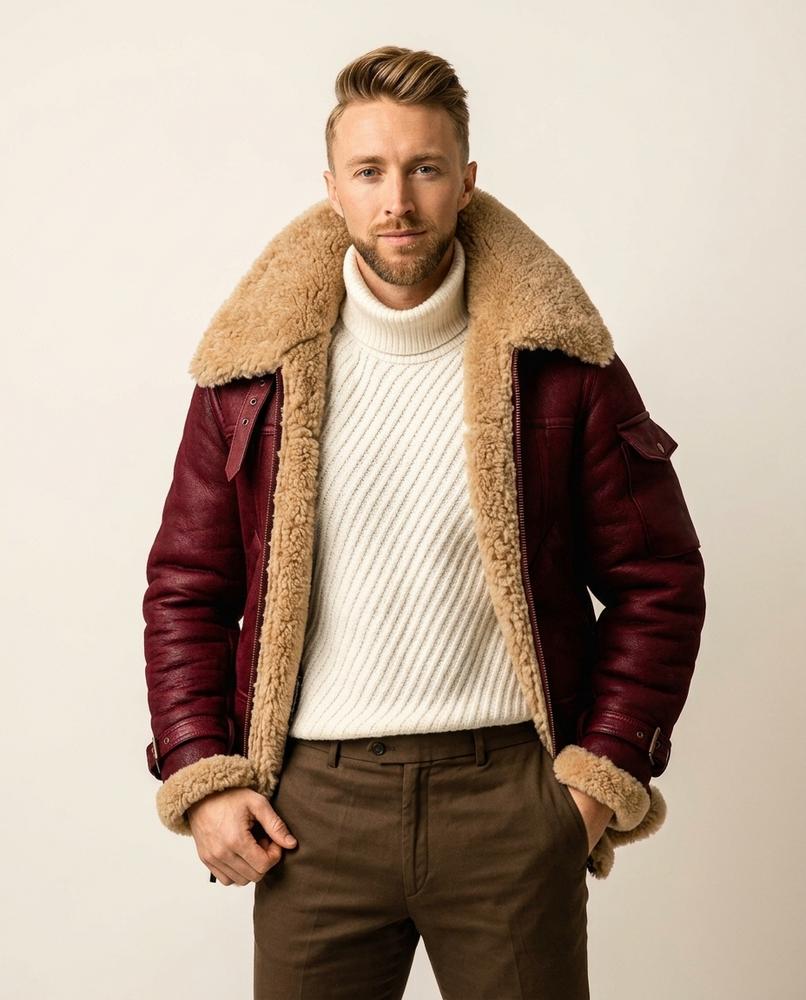 Lands Fashion - Roren | Shearling-Lined Slim-Fit Jacket Men