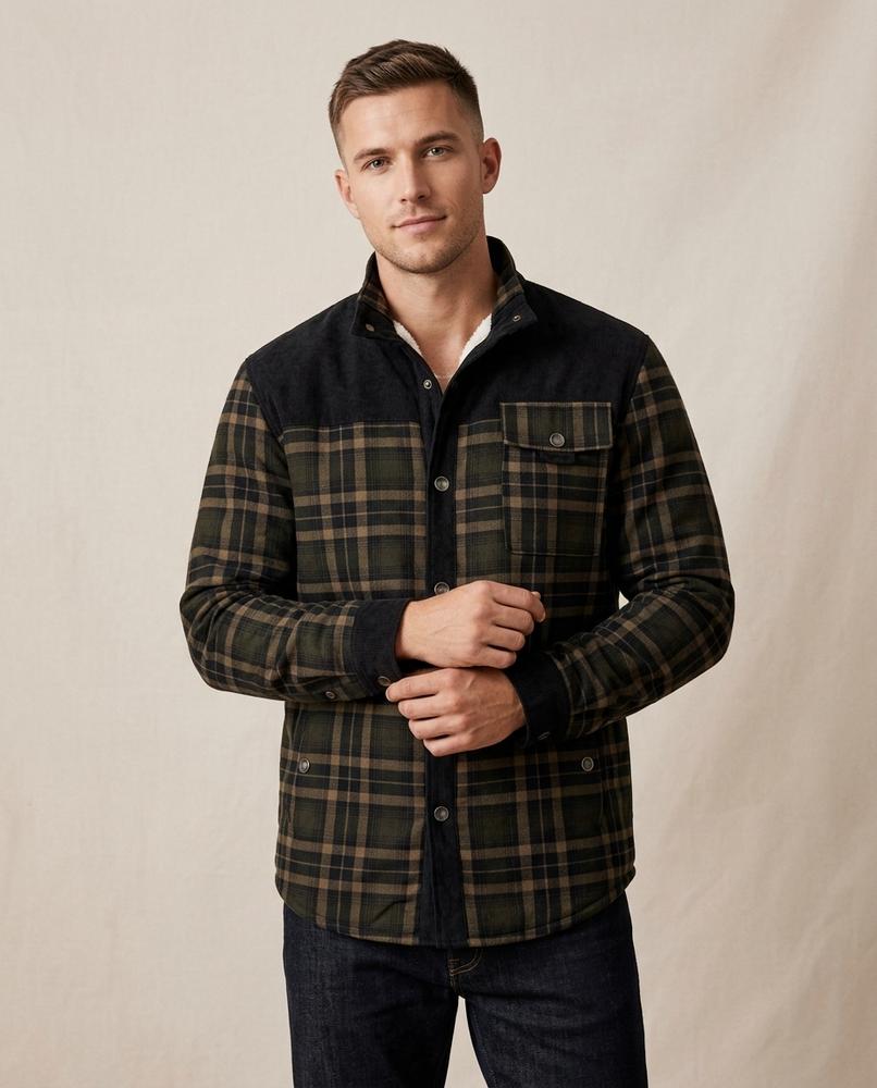 Lands Fashion - Ravar | Plaid Fleece-Lined Jacket Men