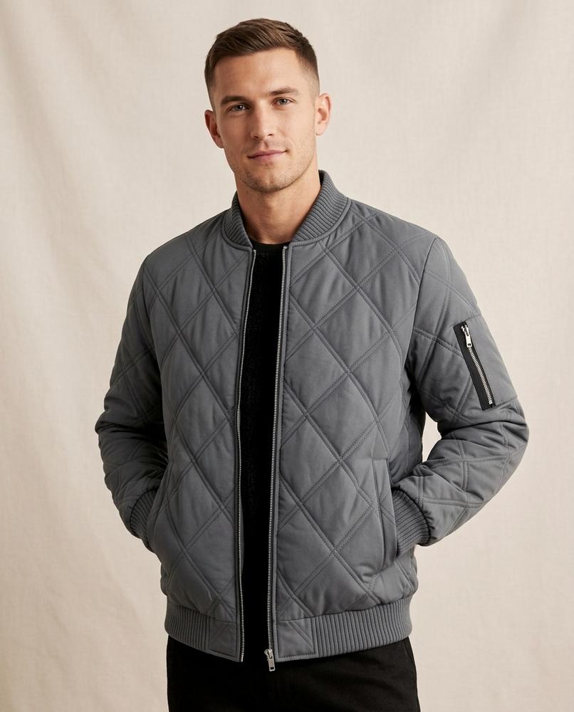 Lands Fashion - Loral | Quilted Zip-Up Jacket Men