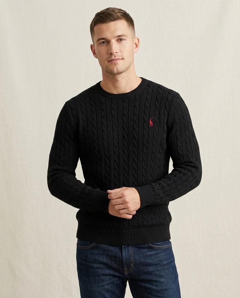 Lands Fashion - Ailur | Cable-Knit Crewneck Sweater Men