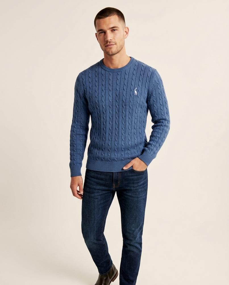 Lands Fashion - Ailur | Cable-Knit Crewneck Sweater Men