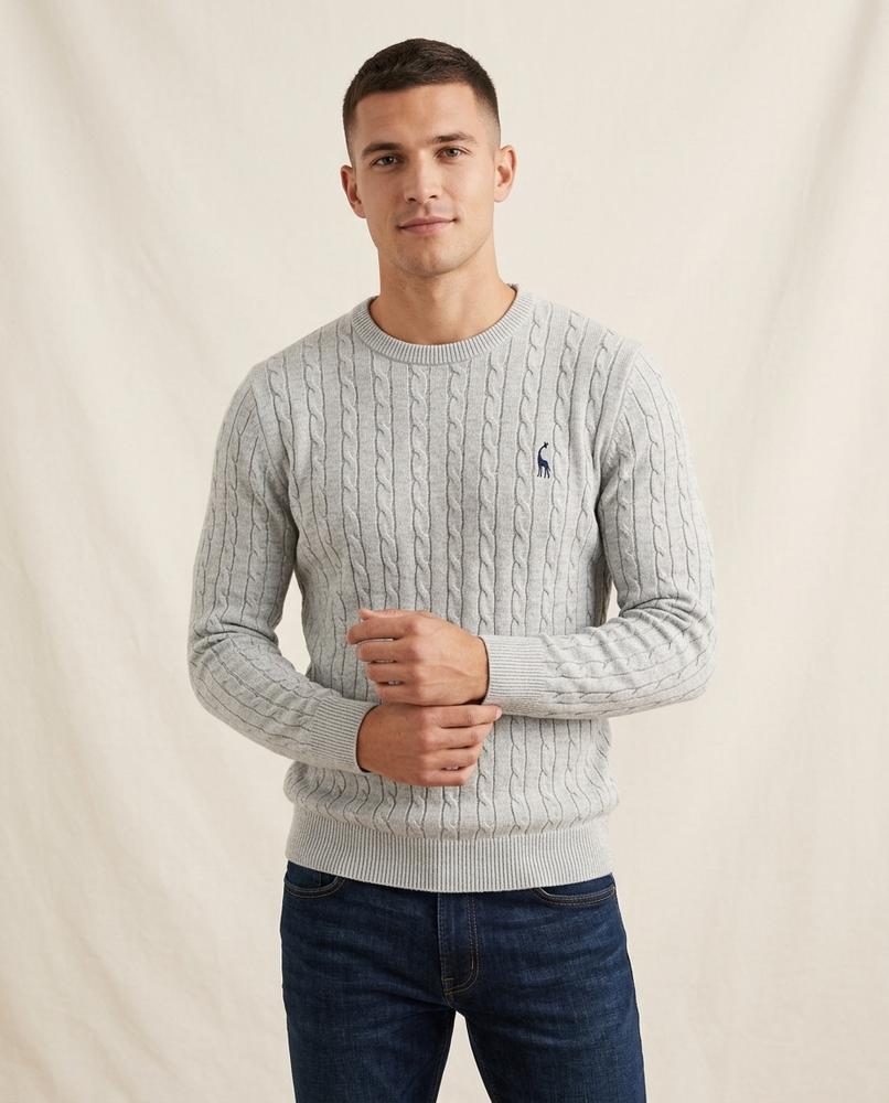 Lands Fashion - Ailur | Cable-Knit Crewneck Sweater Men