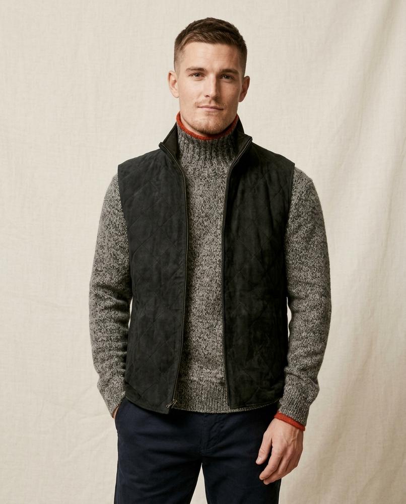 Lands Fashion - Aulor | Quilted Sueded Vest Men