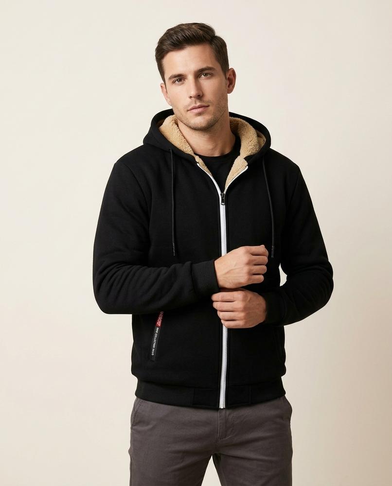 Lands Fashion - Alnal | Sherpa-Lined Zip-Up Hoodie Men