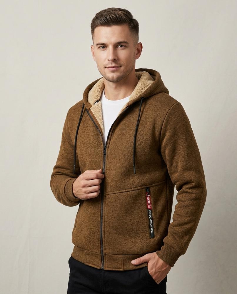 Lands Fashion - Alnal | Sherpa-Lined Zip-Up Hoodie Men